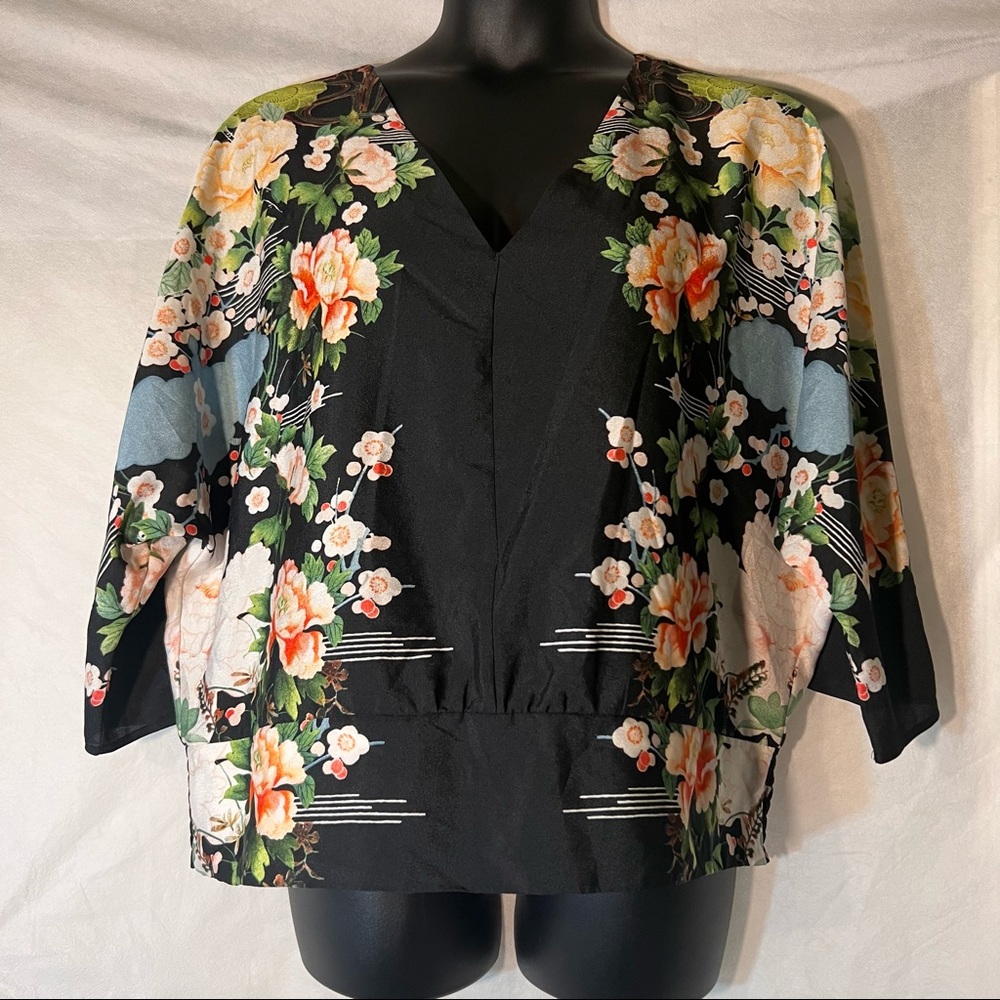 NY&CO black floral blouse, XXL